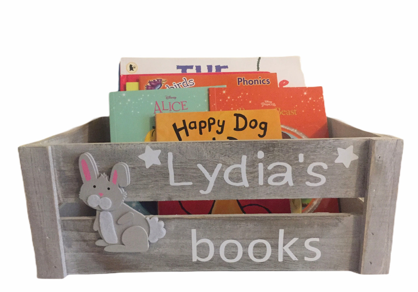 Large wooden book toy crate children