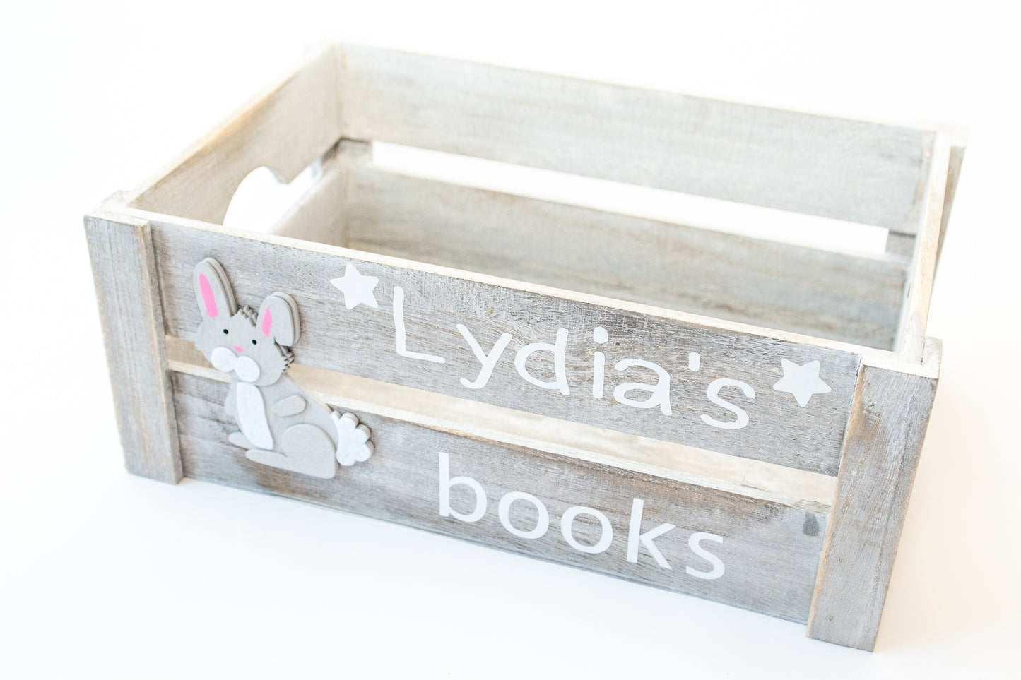 Large wooden book toy crate children