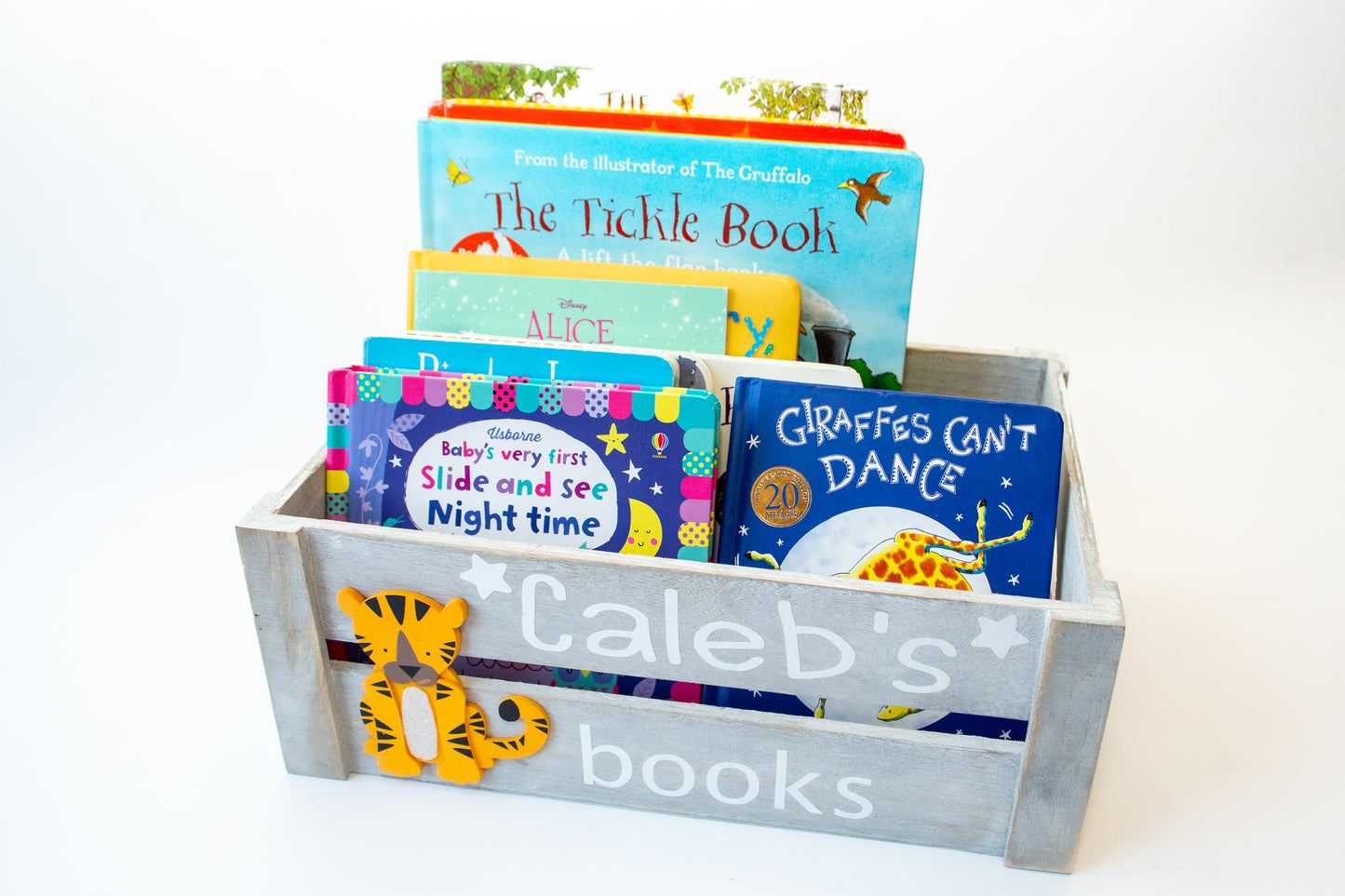 Large wooden book toy crate children